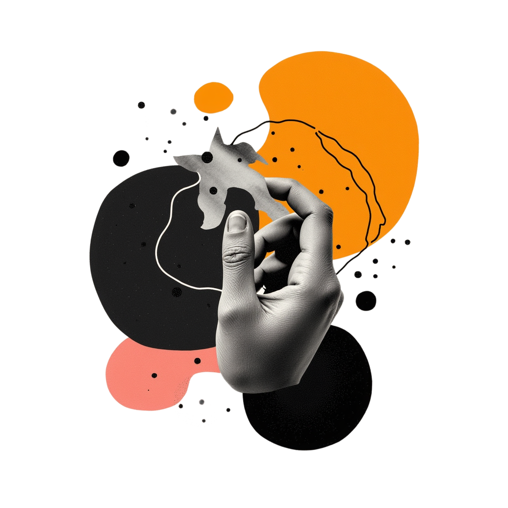 Hand collage artwork